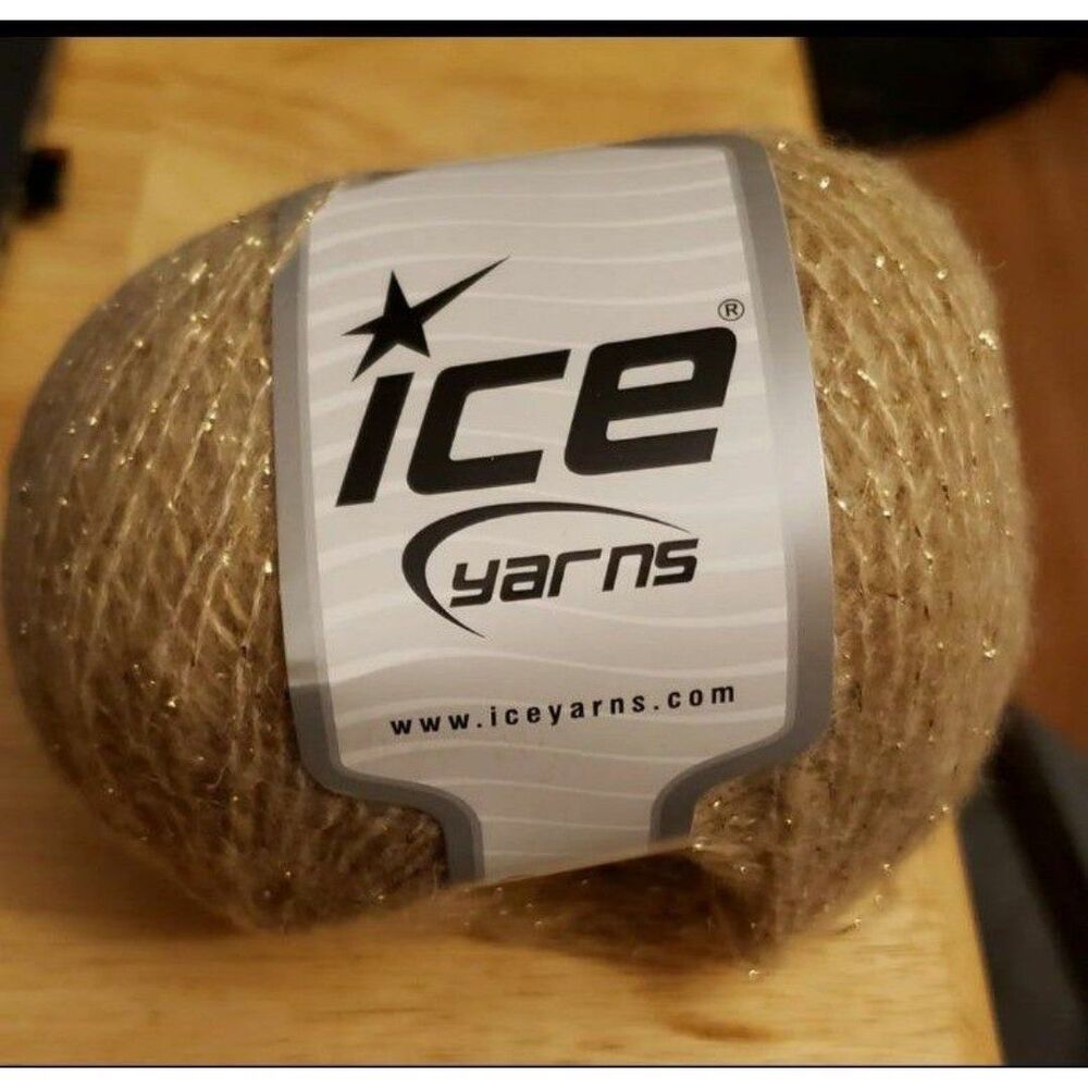 NEW Ice yarns metallic lurex golden yarn1sk @50 grs Golden color